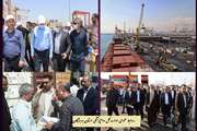 حضور مدیرکل دامپزشکی استان هرمزگان در جلسه بررسی موانع صادرات و واردات در بندر شهید رجایی و بازدید از ارائه خدمات ترخیص کالاهای اساسی و تسهیل در روند خروج کالاها از این بندر باتفاق معاون دادستان کل کشور 